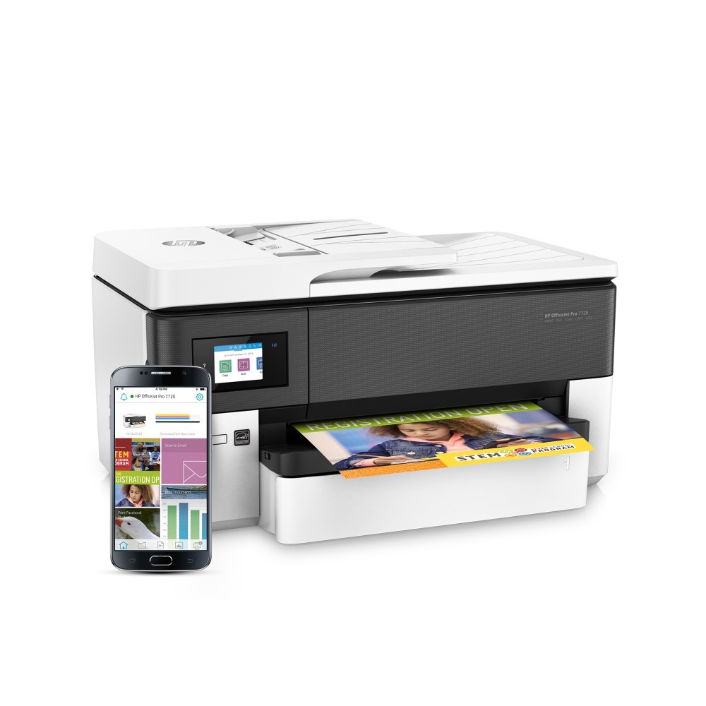 HP Office Jet Pro 7720 Wireless All-in-One Printer, Print, Copy, Scan, Fax, Wi-Fi, Color Touchscreen