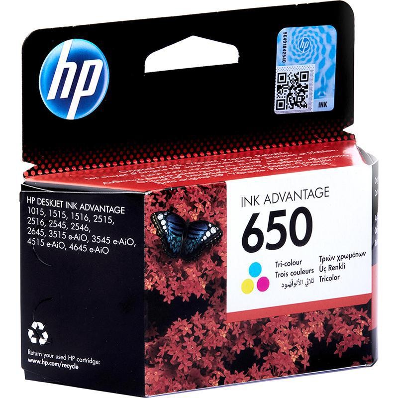 خرطوشة HP 650‏ أصلية ثلاثية الألوان Ink Advantage‏ - CZ102AE